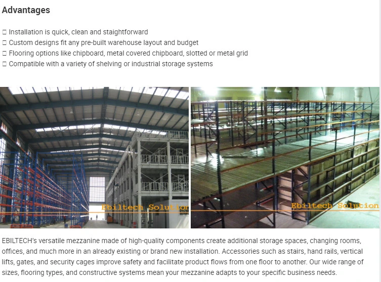 Heavy Duty Industrial Metal Mezzanine 2 Floors Systems in Thailand Project