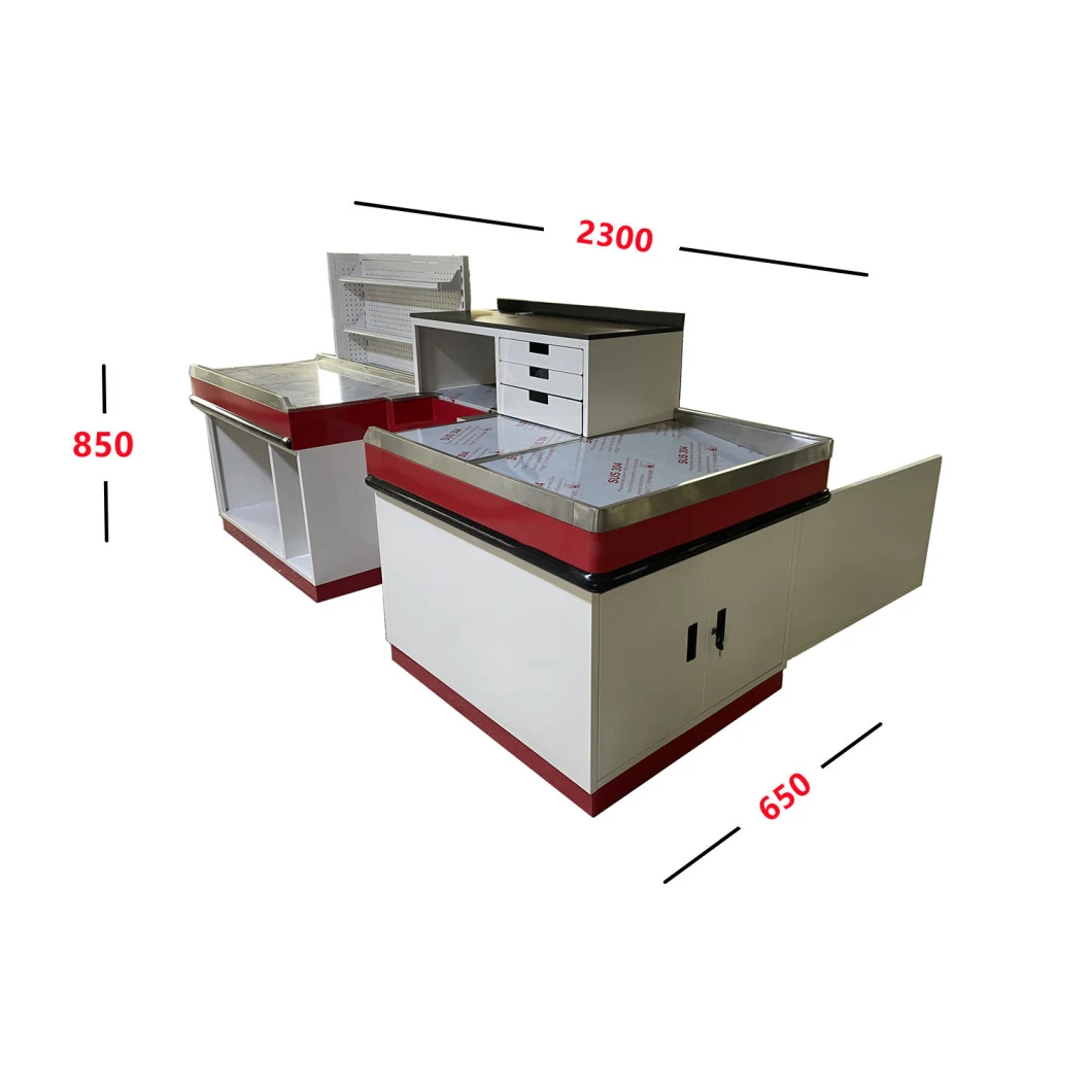 Salon Supermarket Cashier Desk Checkout Counter Without Conveyor Belt