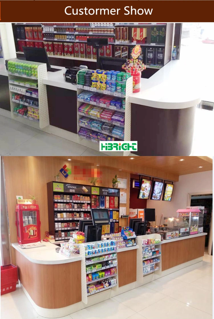 Supermarket Design Customized Retail Cash Register Table Checkout Counter Cashier Desk