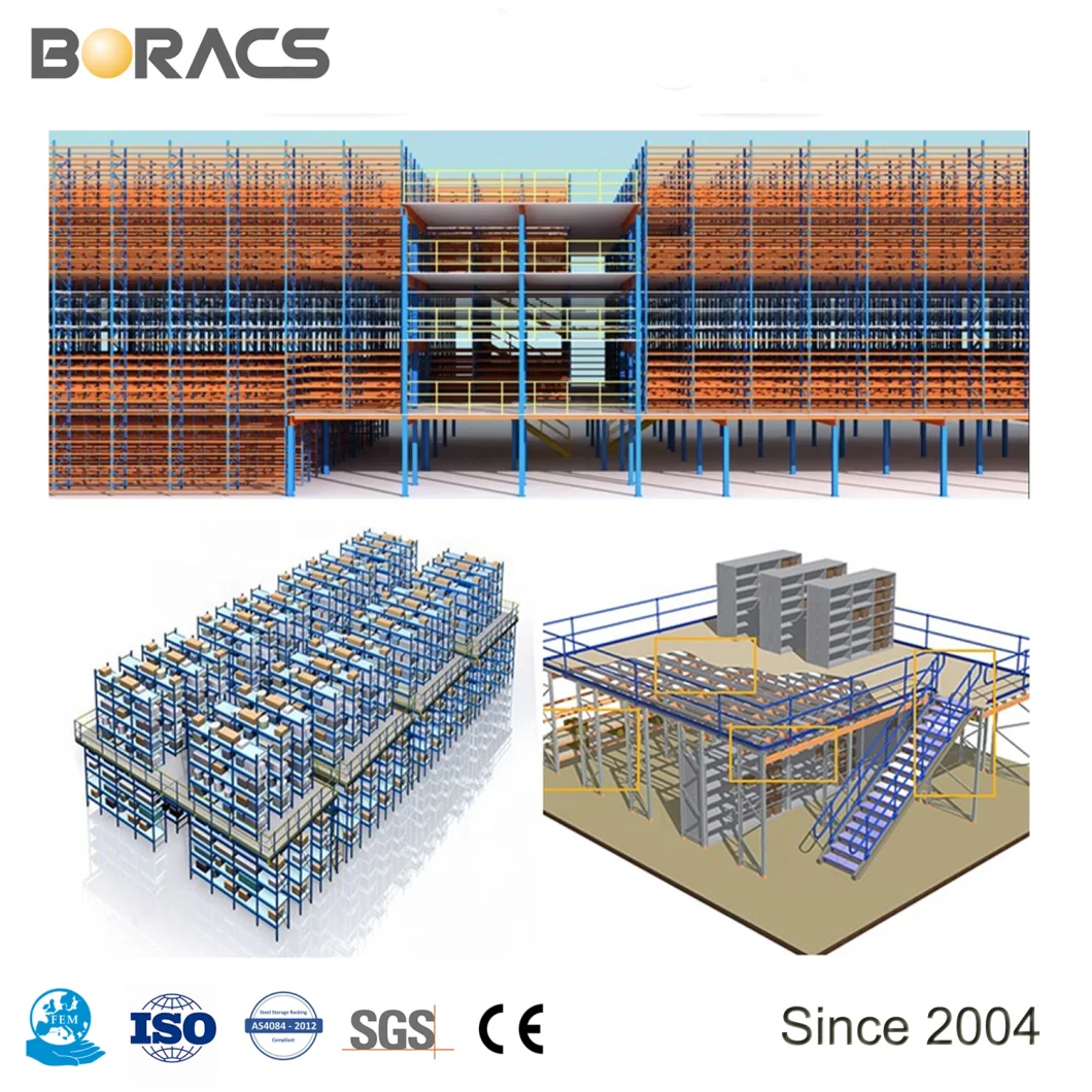 OEM Industrial Warehouse Steel Structure Floor Heavy Duty Storage Pallet Racking Platform Mezzanine