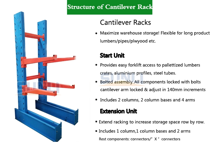 Galvanized Warehouse Heavy Duty Rack Cantilever Racking System