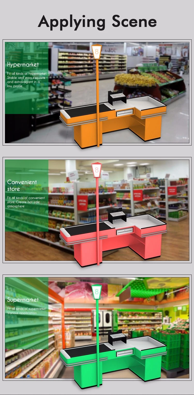 Hot Sale Good Design Cash Counter Supermarket Cashier Checkout Counter